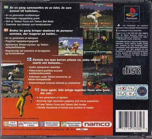 Tekken 3 - PlayStation 1 (B Grade) (Genbrug)
